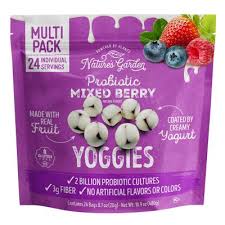 *Shipping Only* Nature's Garden Probiotic Mixed Berry Yoggies, 0.7 oz, 24 pk.