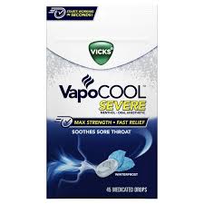 Vicks VapoCool Severe Medicated Sore Throat Drops, 200 ct.