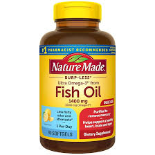 Nature Made Burp-Less Ultra Omega-3 Fish Oil 1400mg Softgels, 130 ct.