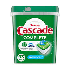 Cascade Complete Dishwasher Pods, Detergent & Soap - Fresh Scent, 93 ct.