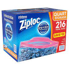 Ziploc Storage Quart Bags with Grip 'n Seal Technology (216 ct.)
