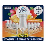 Glade PlugIns Scented Oil, 1 Warmer + 9 Refills (Choose Your Scent)