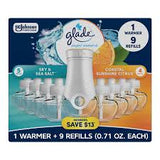 Glade PlugIns Scented Oil, 1 Warmer + 9 Refills (Choose Your Scent)
