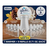 Glade PlugIns Scented Oil, 1 Warmer + 9 Refills (Choose Your Scent)