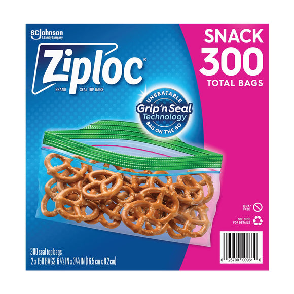 Ziploc Snack Bags (150 ct./pk., 2 pk.) *Shipping Only*