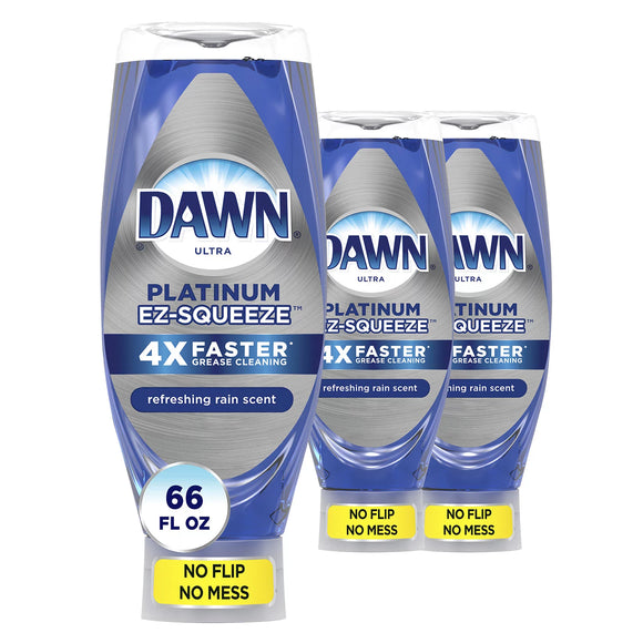Dawn EZ-Squeeze Platinum Dishwashing Liquid Dish Soap, Refreshing Rain Scent (22 fl. oz., 3 pk.)