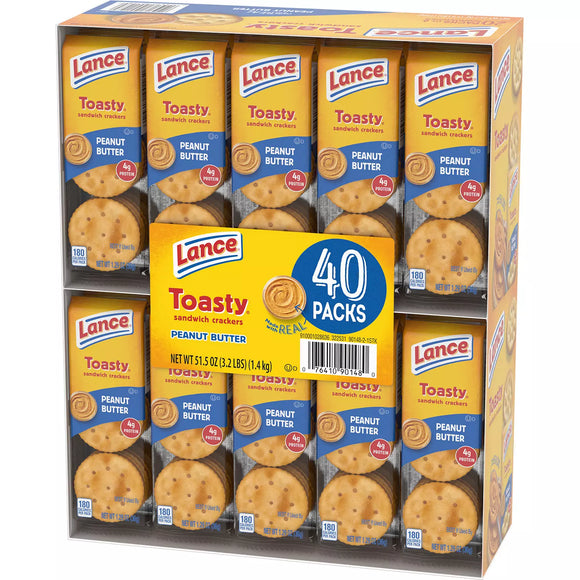 Lance Toasty Peanut Butter Sandwich Crackers (1.29 oz., 40 ct.)