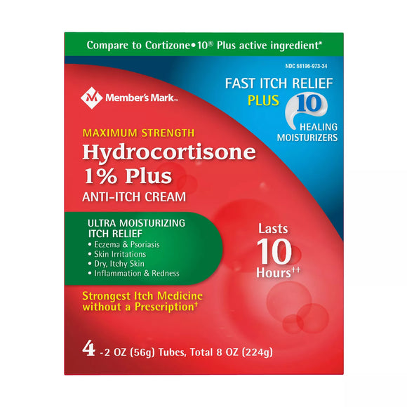 *Shipping Only* Member’s Mark Hydrocortisone 1% Anti-Itch Cream (2 oz., 4 pk.)