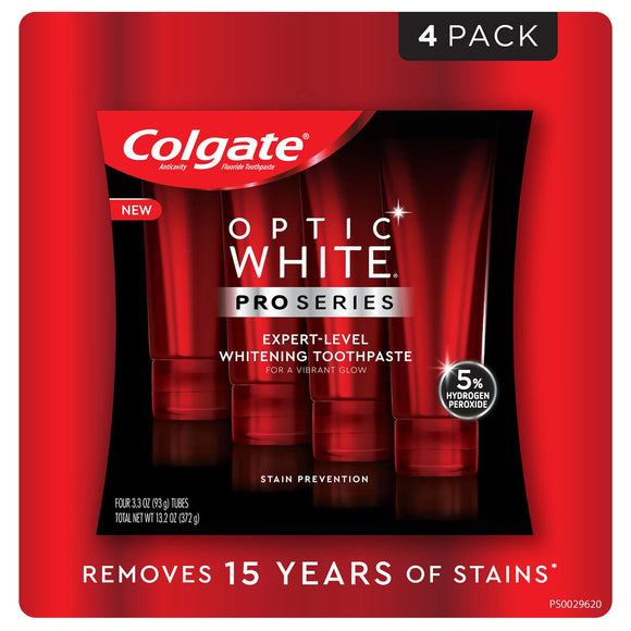 Colgate Optic White Toothpaste Pro Series Stain Shield (3.3 oz., 4 pk.)