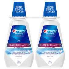 Crest 3D White Glamorous White Alcohol Free Whitening Mouthwash, Fresh Mint (32 fl. oz., 2 pk.)