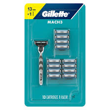 Gillette Mach3 Men's Razor, Handle + 13 Blade Refills