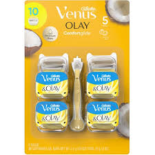 Gillette Venus ComfortGlide plus Olay Coconut Women's Razor Handle + 10 Blade Refills