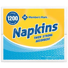 Member's Mark 1-Ply Everyday White Napkins, 11.4