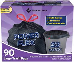 Member's Mark 33-Gallon Power-Guard Drawstring Trash Bags (90 ct.)