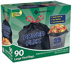 Member's Mark 39 Gallon Power-Guard Drawstring Yard Trash Bags (90 ct.)