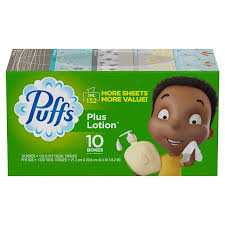 Puffs Plus Lotion Facial Tissues, 10 Family Boxes (132 tissues per box)