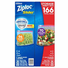 Ziploc Slider Storage Bags 166 Count Variety Pack: Quart (96 ct.), Gallon (70 ct.)