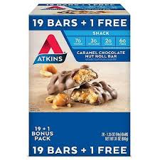 Atkins Snack Bar, Caramel Chocolate Nut Roll, Keto Friendly (20 ct.)