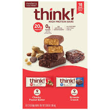 thinkThin High Protein Bars, Chunky Peanut Butter & Brownie Crunch, 2.1 oz Bar (18 ct.)