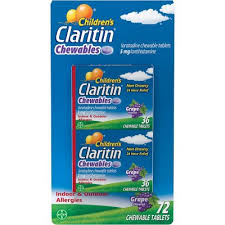 Children's Claritin 24-Hour Non-Drowsy Allergy Grape Chewable Antihistamine Tablet, Loratadine 5 mg (72 ct.)