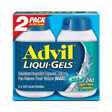 Advil Liqui-Gels Pain Reliever/Fever Reducer Liquid-Filled Capsule, 200mg Ibuprofen (120 ct., 2 pk.)