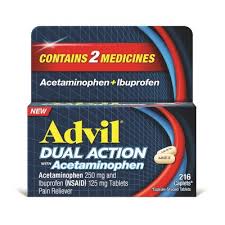 Advil Dual Action Coated Caplets with 500mg Acetaminophen and 250mg Ibuprofen (216 ct.)
