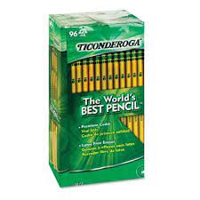 Ticonderoga Woodcase Pencil, HB #2, Yellow Barrel, 96ct.