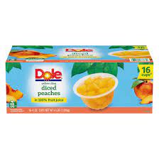 Dole Yellow Cling Diced Peaches, 16 pk./4 oz.