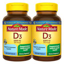 Nature Made Vitamin D3 1000 IU (25 mcg) Softgels, 2pk./600 ct.