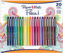 Paper Mate Flair Pens, Assorted Colors, Pack of 20