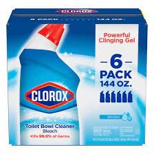 Clorox Toilet Bowl Cleaner with Bleach, Rain Clean, 6 pk./24 oz.