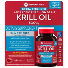 Member's Mark Extra-Strength Antarctic Pure Omega-3 Krill Oil, 500 mg (160 ct.)