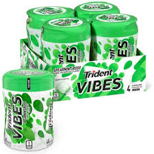 Trident Vibes Spearmint Rush Sugar Free Gum (4 bottles)