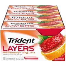 Trident Layers Strawberry & Citrus Sugar Free Gum (10 pk.)