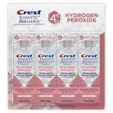 Crest 3D White Brilliance 4% Hydrogen Peroxide Teeth Whitening Toothpaste with Fluoride (3 oz., 4 pk.)