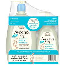 Aveeno 2-in-1 Baby Wash and Shampoo with Natural Oat Extract (33 fl. oz. and 12 fl. oz.)