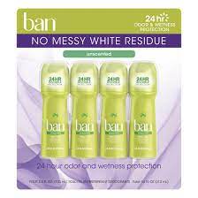 Ban Unscented Roll-On, 4 ct./3.5 oz.
